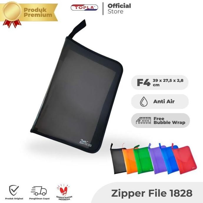 

Topla Tas Resleting Dokumen Zipper File 1828 Tas Map Dokumen Resleting Ukuran Folio F4 Warna bag Alat Biru perlengkapan sekolah Hijau Hitam Stationery