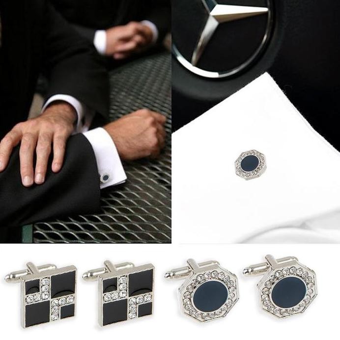 Cufflinks Manset Kancing Kemeja Jas French Cuff Luxury Kotak Hadiah murah