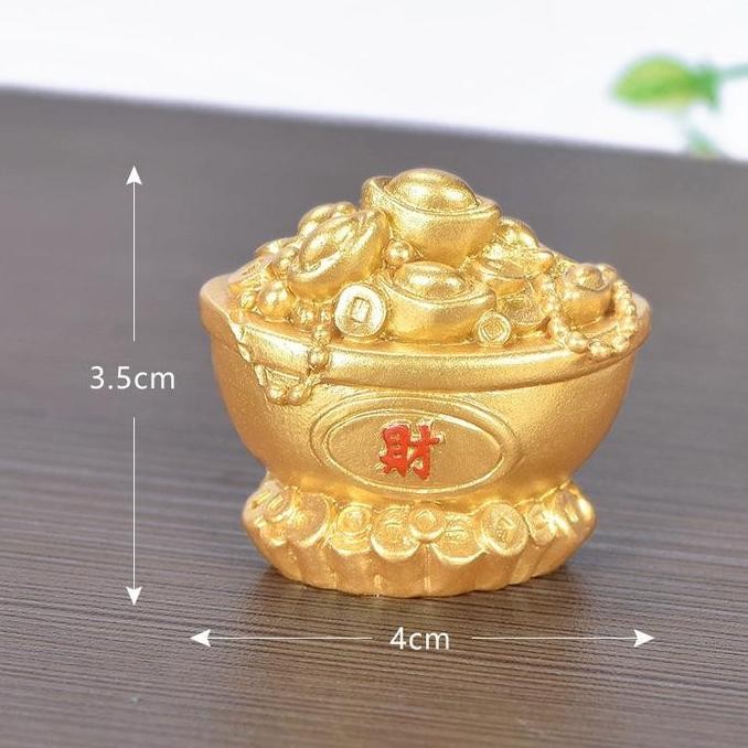 ready  Isi 10pcs Hiasan Imlek Yuan Bao Emas Imlek Gold Yen Pao Topper Money Bag Pajangan Uang Yen Pa