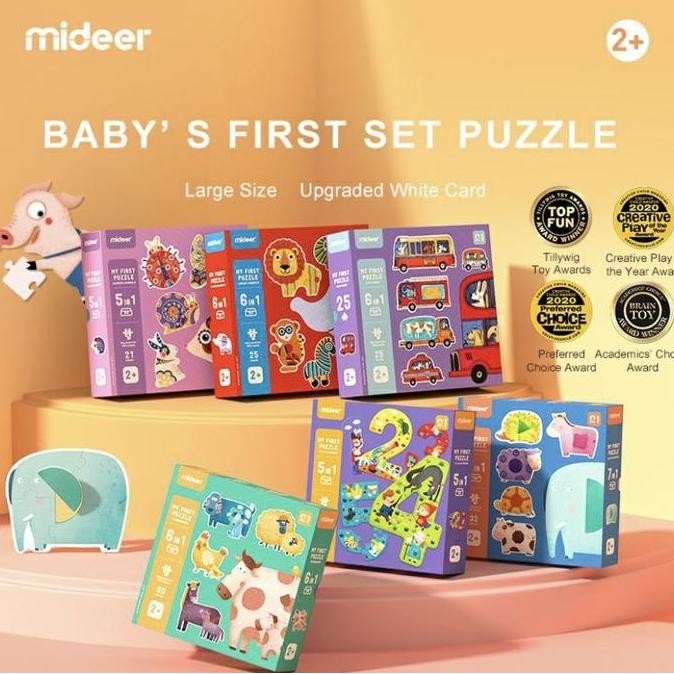 baru  Mideer My First Puzzle 2+ Dinosaur Vehicles Mom Baby