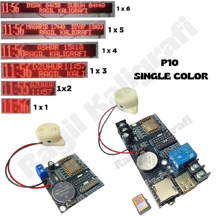 Kontroler Jws P10 Single Color 1 Baris - Kontroler Jam Jadwal Sholat Running Text P10 Single Color 1