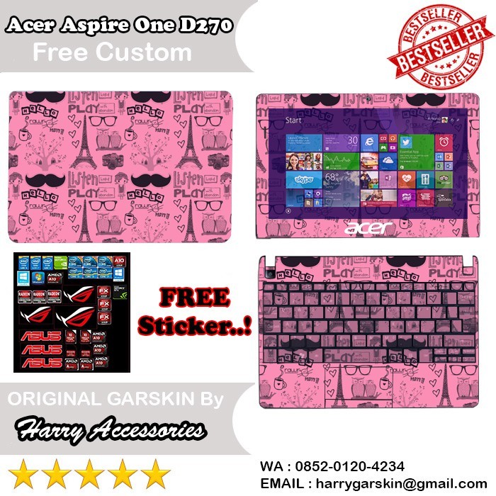 

Get2pcs Laptop Acer Aspire D270 Paris Request Garskin Casing Motif Dan Bisa Custom Bayar Ditempat