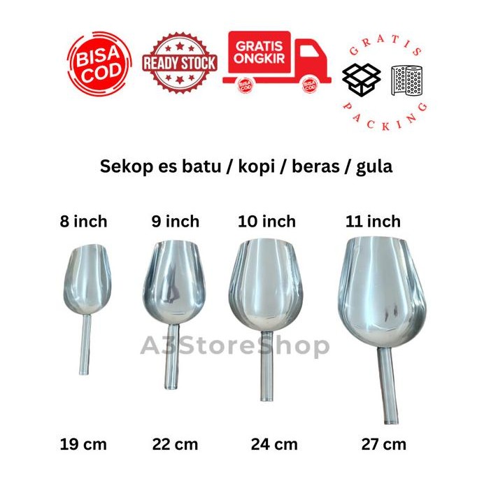 

Terlaris Sekop Es Batu Skop Beras Biji Kopi Tepung Gula Stainless Steel Cod