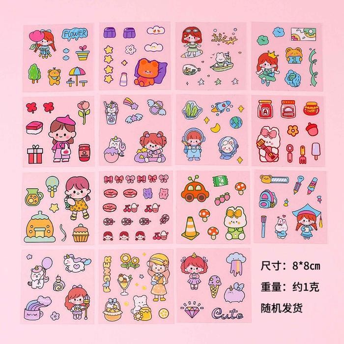 

Stiker Tempel / Stiker Karakter / Stiker Multifungsi / 5Pcs Plastik Sticker