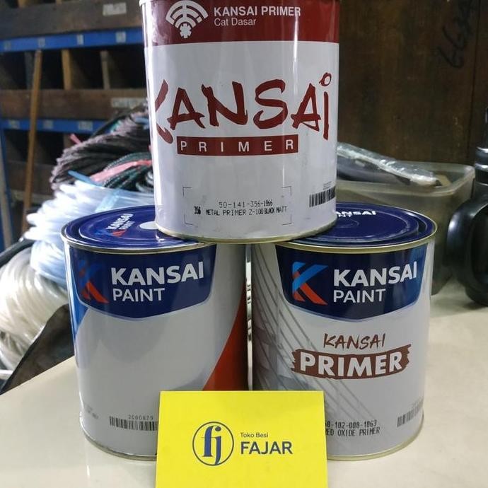 :=:=:=:=] Cat Meni primer Besi anti karat Hitam Dop doff Kansai 1 kg
