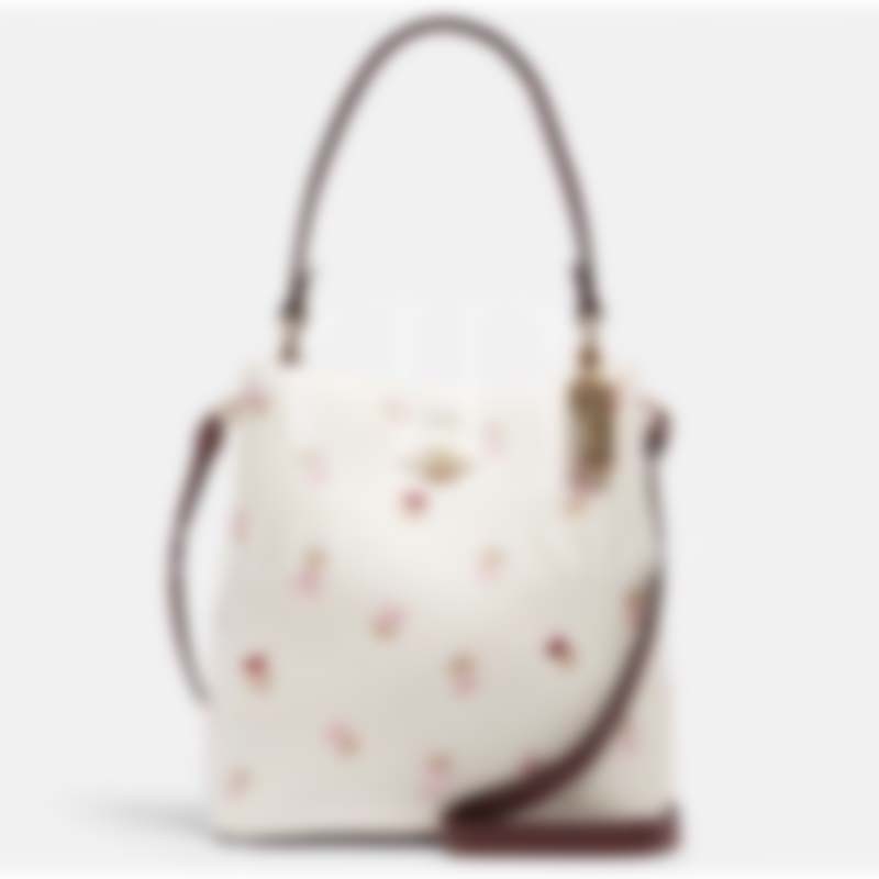 Tas Selempang Wanita BUCKET BAG WITH HEART FLORAL PRINT (2811)