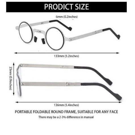 [Ready] Kacamata Baca Plus Lipat Anti Radiasi Auto Fokus Titanium Bulat 113118 [Terlaris/Terbaru/Rec