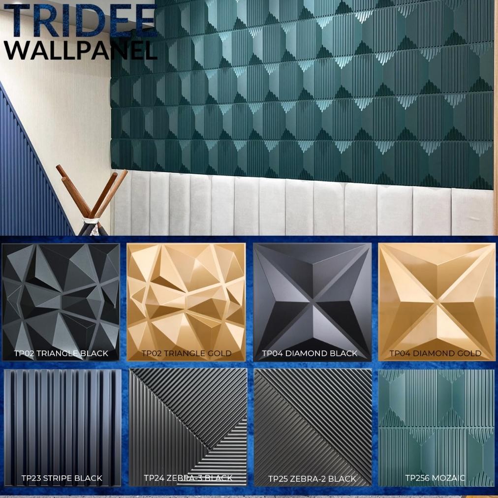WK Tridee Wallpanel Triangle Diamond | Wallpaper Dinding Dekorasi | Wall Panel 3D Dinding PVC