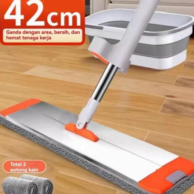 Alat Pel Lantai Microfiber Alat Pel Standing Microfiber Mop Alat Pel Lantai Tarik Dapat Berputar 360