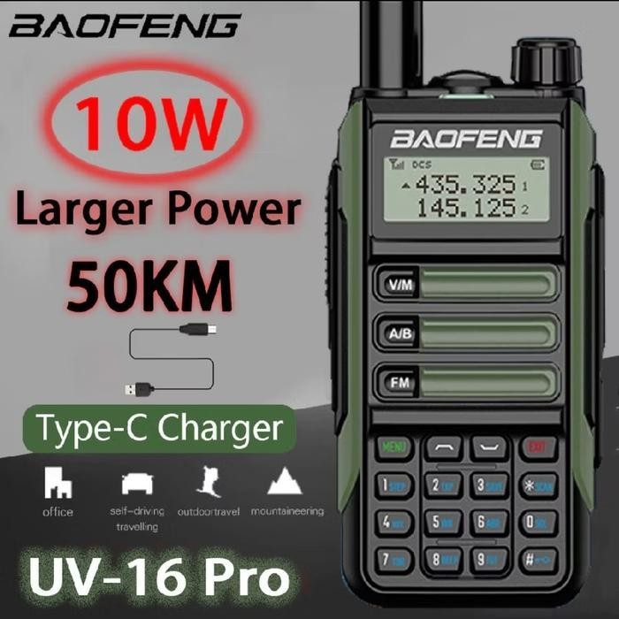 Ht Handy Talky Jangkauan Luas 100Km Uv-20 Pro 80W Baterei Jumbo 24000M Original Dan Terpercaya