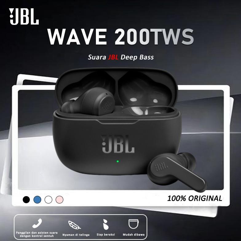[100%ORI] JBL Wave 200TWS Wireless Earphone Stereo Bluetooth Headset Noise Cancelling Gaming In-Ear 