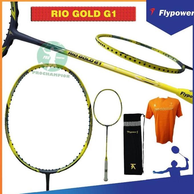 Produk Baru FLYPOWER Rio Gold G1 Raket Badminton Original