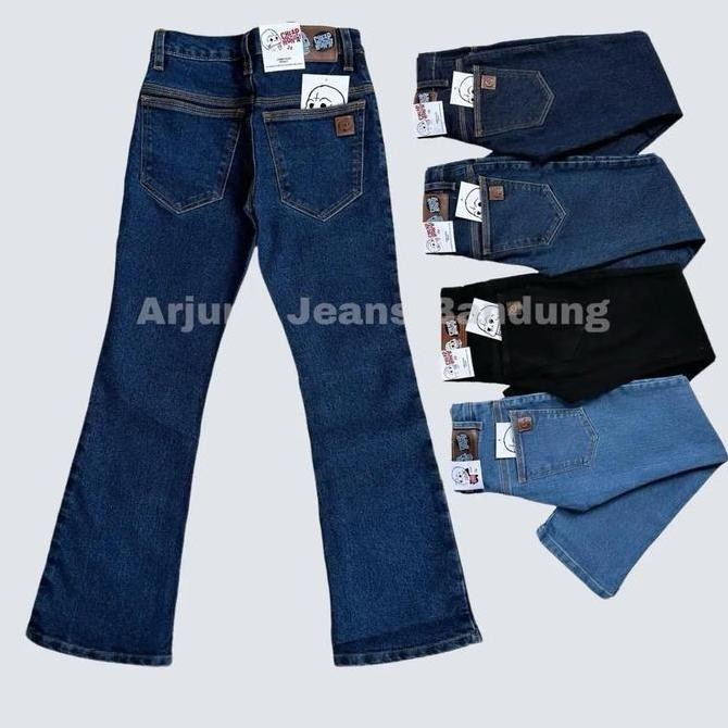 Celana Cutbray Anak Tanggung Jeans Fashion Bio Wash Stretch 7-14 Tahun