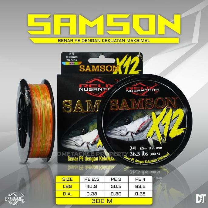Terlaris (Extra Bonus) Relix Nusantara Samson X12 300 400 500 600 Meter Senar Pancing Benang Pe 1 1.