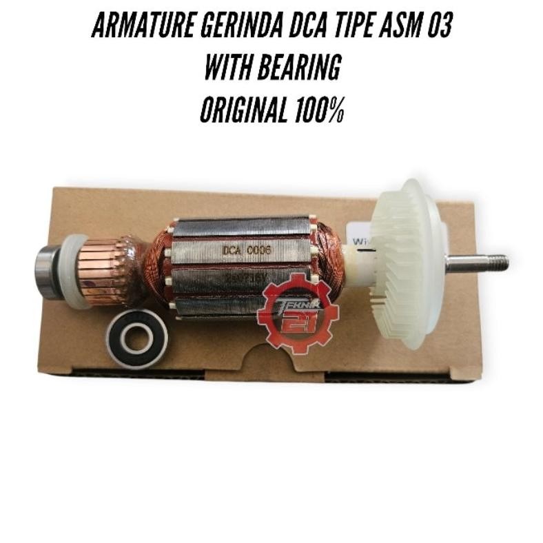 ARMATURE GERINDA DCA ASM 03 WITH BEARING ANGKUR GERINDA DCA ASM 03 ORI