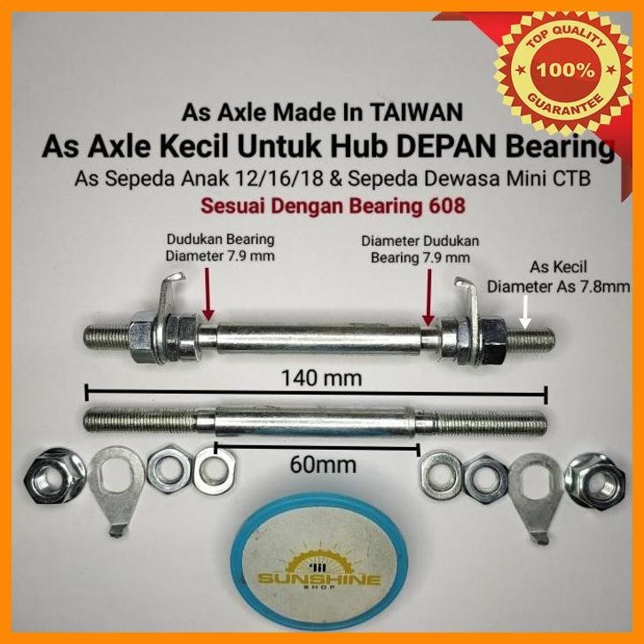 [LSS] AS HUB RODA DEPAN BEARING 608 TAIWAN SEPEDA ANAK 12 16 18 20 MINI BMX