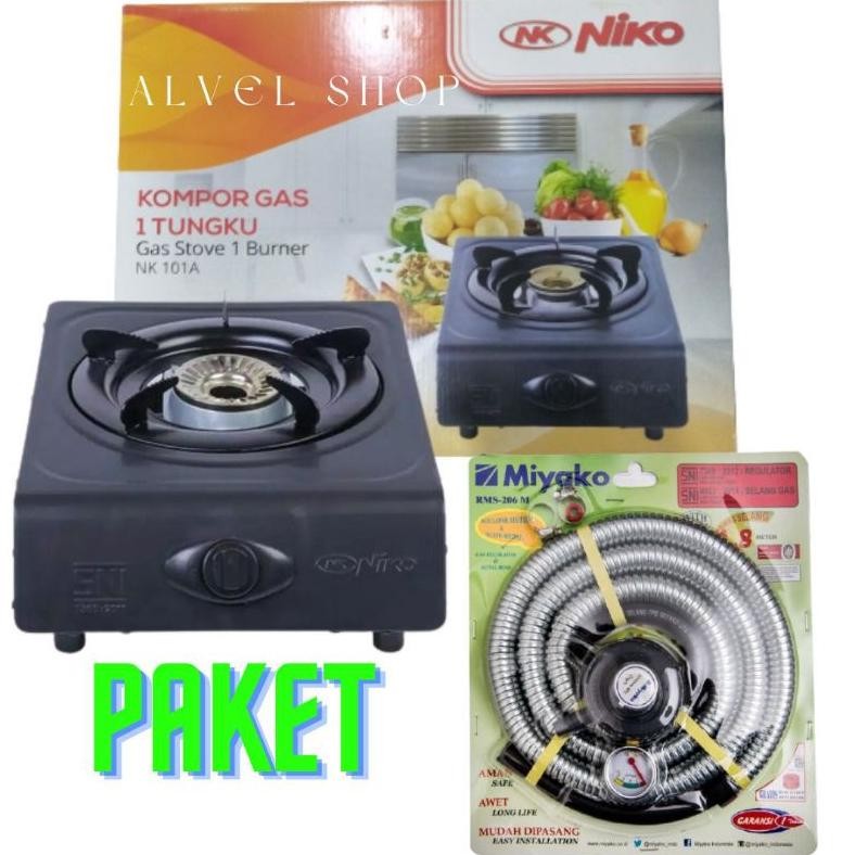 Kompor gas 1tungku paket selang+regulator