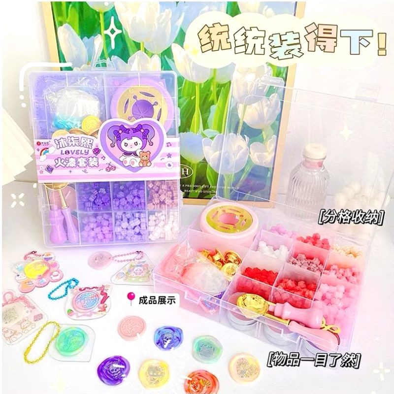 

AYURI - DIY Wax Seal Set Beads Colorful Lilin Segel Tablet Pill Cetakan Lelehan Api Label / SEAL WAX STAMP SET WITH BURNER STOVE SEAL WAX BEADS SPOON