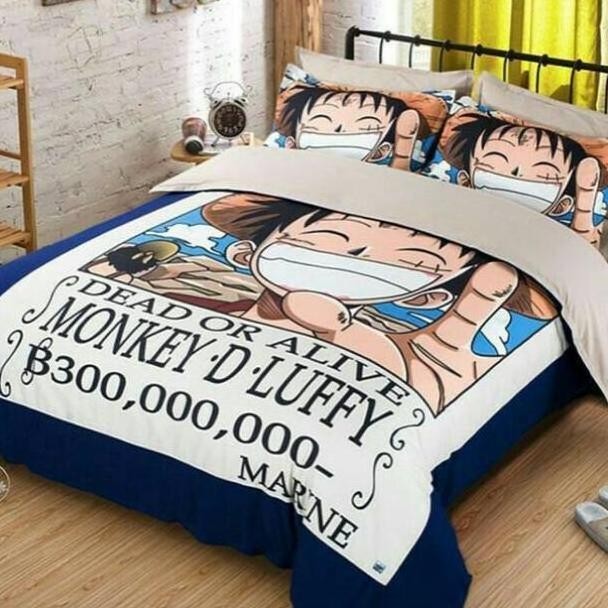 BEBAS CUSTOM SELIMUT + SARUNG BANTAL ANIME ONE PIECE NARUTO DRAGON MURAH