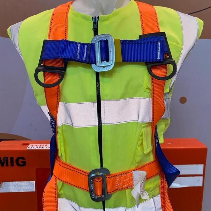 Jual Full Body Harness Double Hook With Absorber / Body Harness Double Lanyard Absorber