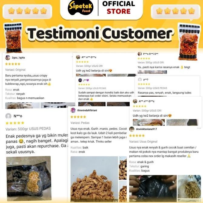 

Sipetek - [Spesial] Usus Ayam Tepung Crispy 500gr Asin Gurih Pedas Daun Jeruk