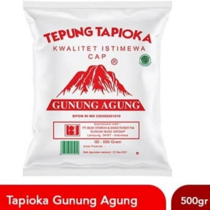 

Terlaris Termurah Tepung Tapioka Kanji Gunung Agung Merah 500 Gr Dus Isi 20