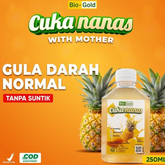 

Cuka Nanas Bio Gold 250 ml With Mother Fermentasi Organik Bantu Menurunkan Kadar Gula Darah Kolesterol