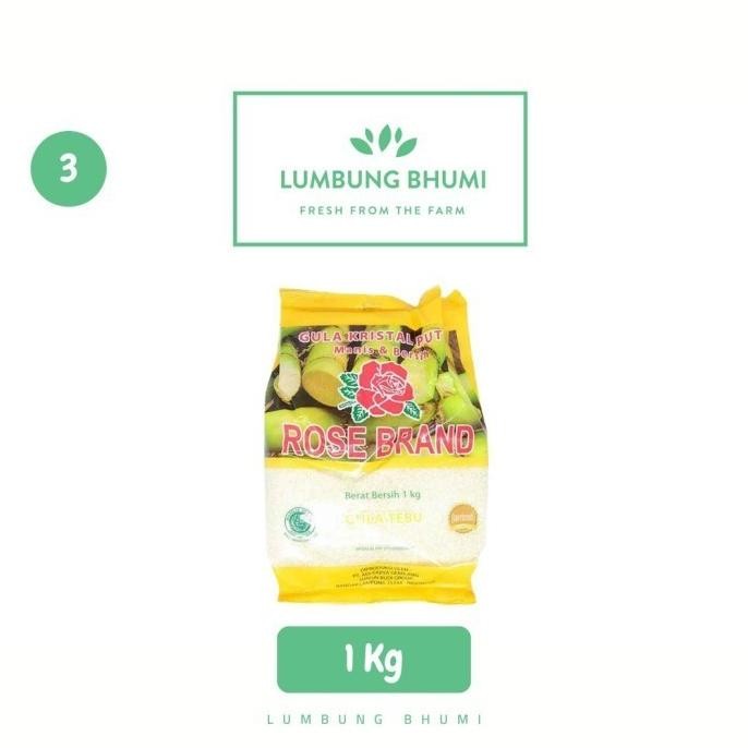 

ROSE BRAND Gula Pasir Kuning 1 Kg Ecer 1 Pcs - Lumbung Bhumi