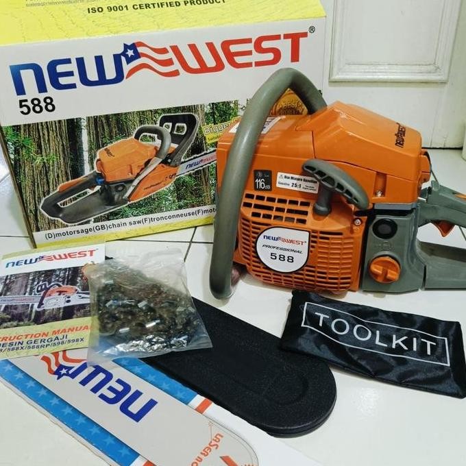 TERMURAH"CHAINSAW NEW WEST 588 BAR 22 ICNHI