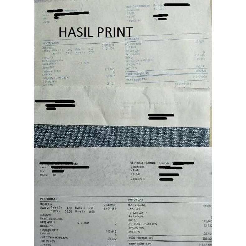 

Kertas Slip Gaji Continuous Form Confidential 3Ply 1000Sheet (Hitam)