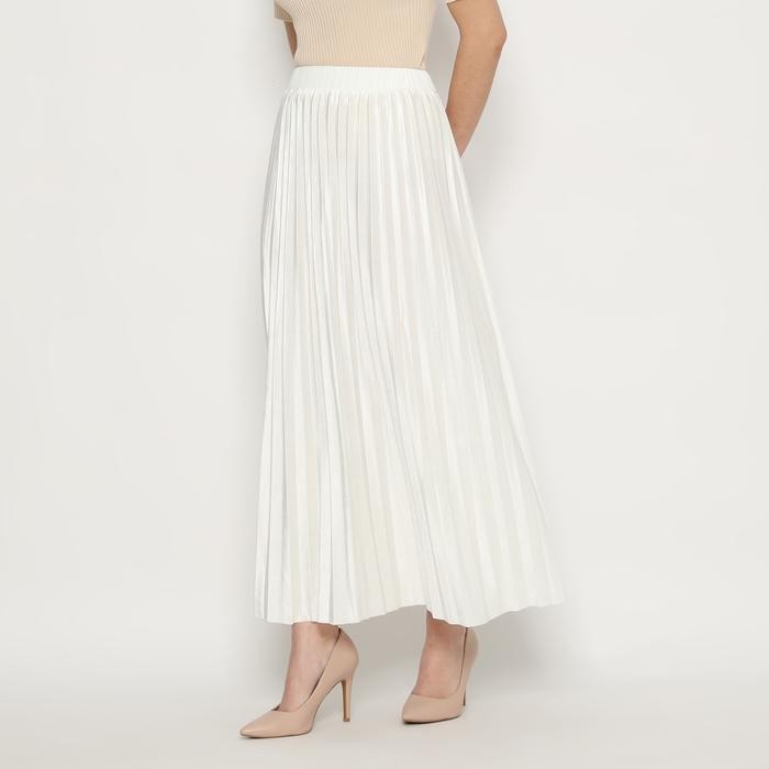 ABS Eiza by duapola Rok Panjang Plisket Velvet Bludru 68188 - Putih
