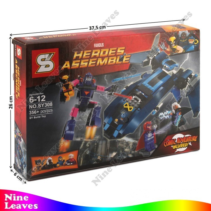 Mainan Block Mini Pesawat + Figure KarakterX-Men SY Heroes Assemble Mainan Edukasi Balok