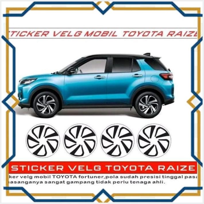 [FER] CUTTING STIKER STICKER VELG BLACK GLOSSY TOYOTA RAIZE - 4 VELG