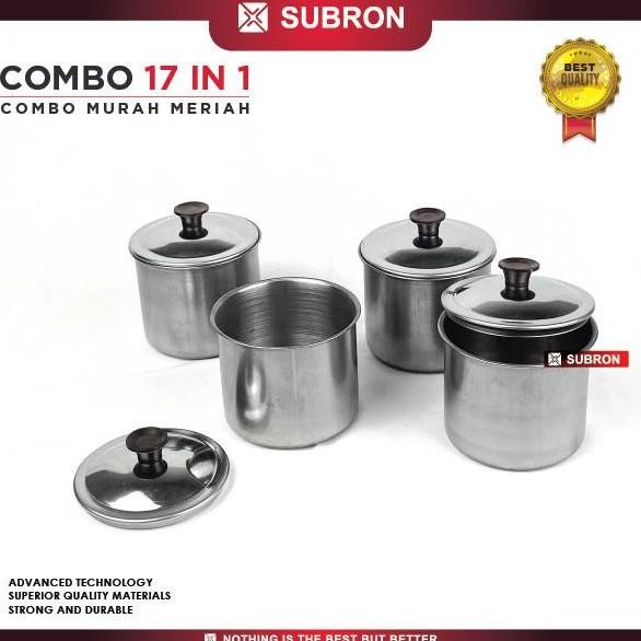 Subron Paket Combo Hemat Teko Peluit Bunyi Muk 8Cm Tutup Sendok Minuman Kopi Teh Stainless