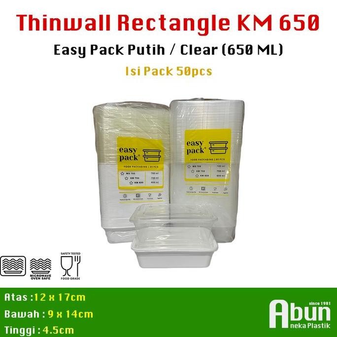

New Easy Pack 650 Ml (Clear/White) Pack 50Pcs