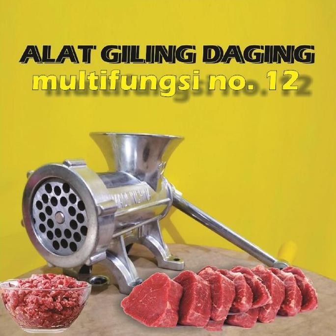 Miliki Gilingan Daging No.12 Serbaguna Penggiling Daging Kacang Bumbu Gethuk Pelet Aluminium