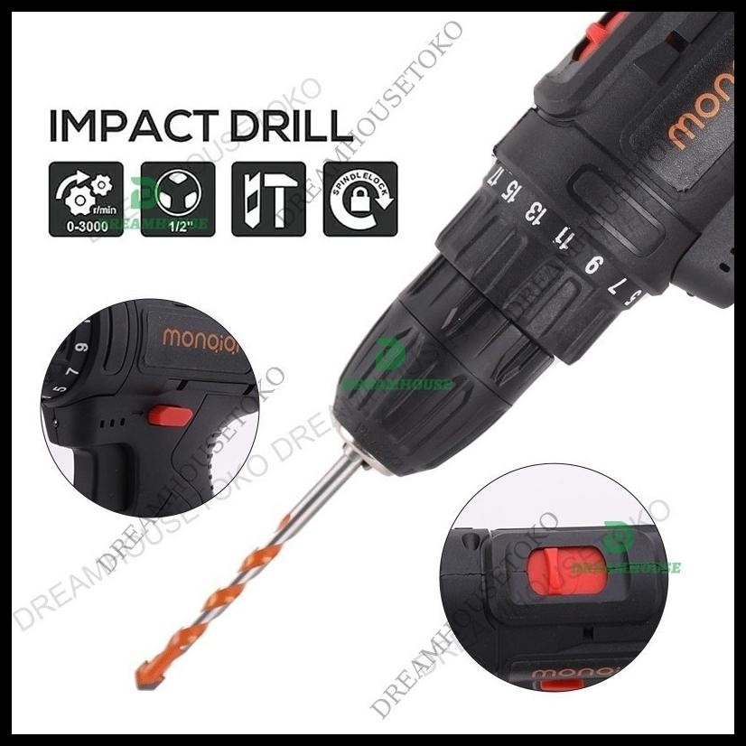 MESIN BOR MURAH ALAT-ALAT LISTRIK BOR LISTRIK + BATERAI + CHARGER 36V TANPA KABEL BOR LISTRIK BOR LI