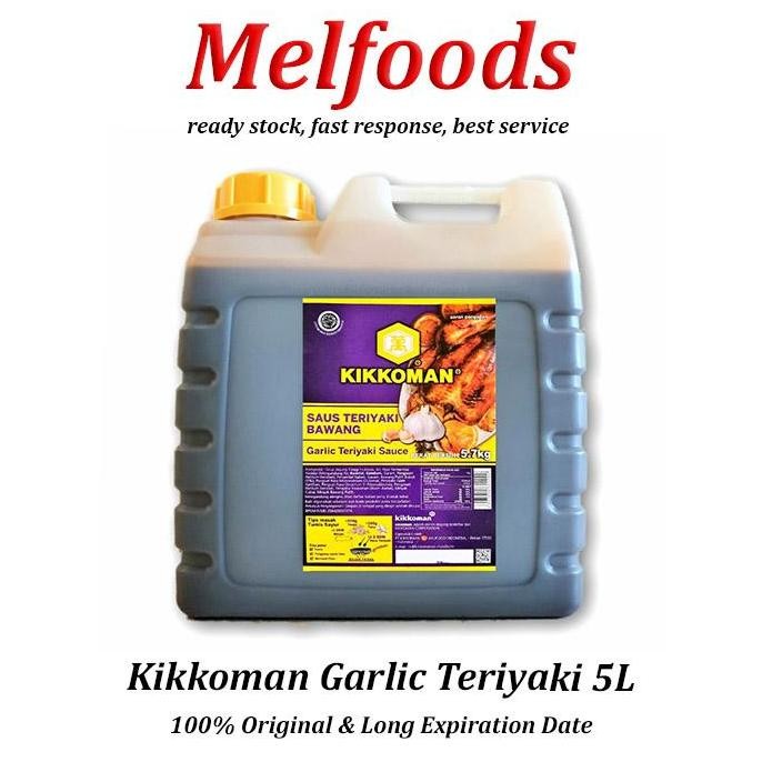 

kikkoman garlic teriyaki sauce halal 5l saus teriyaki bawang terlaris