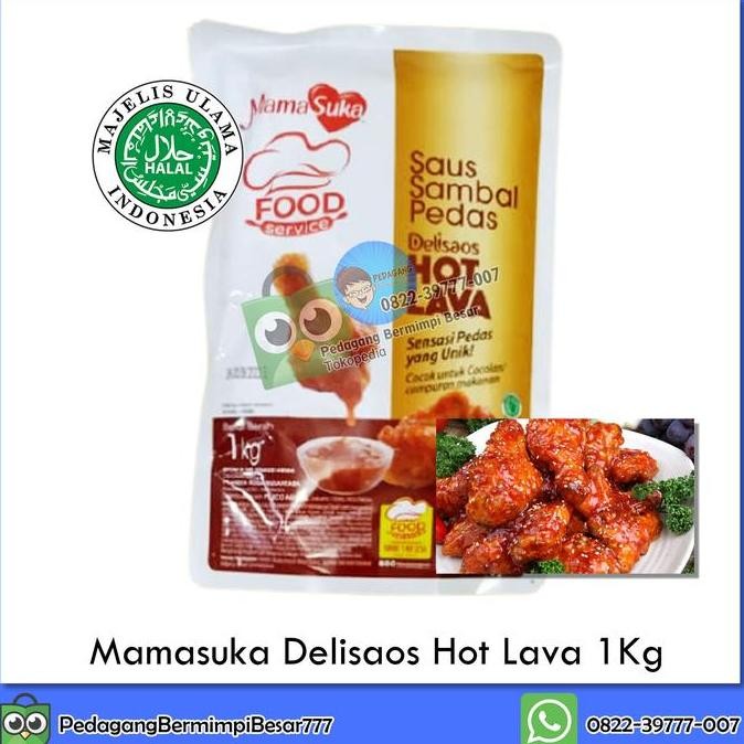 

mamasuka delisaos hot lava 1kg | saus sambal pedas | saus pedas korea terlaris