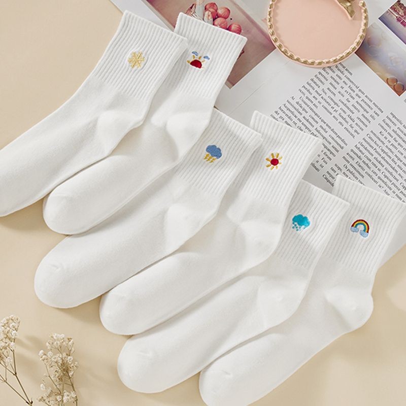 Kaos Kaki Putih Wanita ins Kaus Kaki Wanita Modis, Kaus Kaki Wanita Katun Panjang Setengah Betis Gay