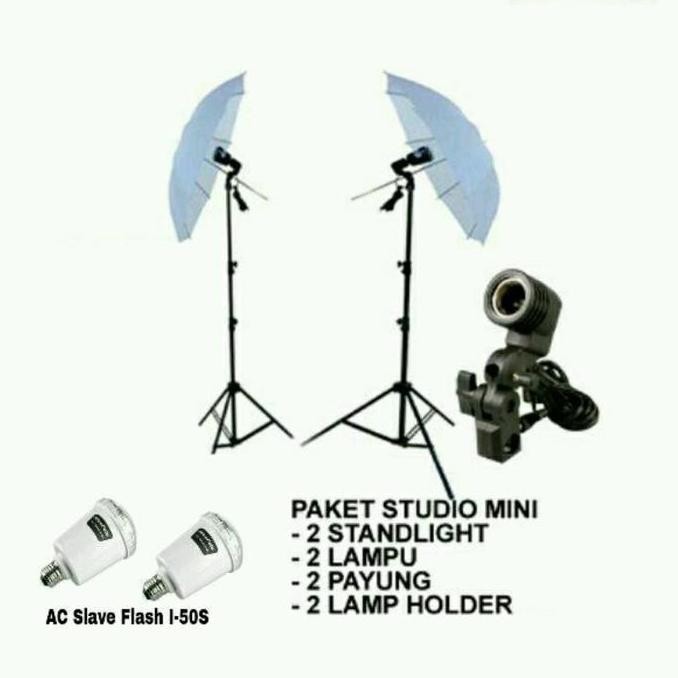 Paket Studio Mini Ac Slave Flash L-50S Paket Studio Paket Hemat New Stok