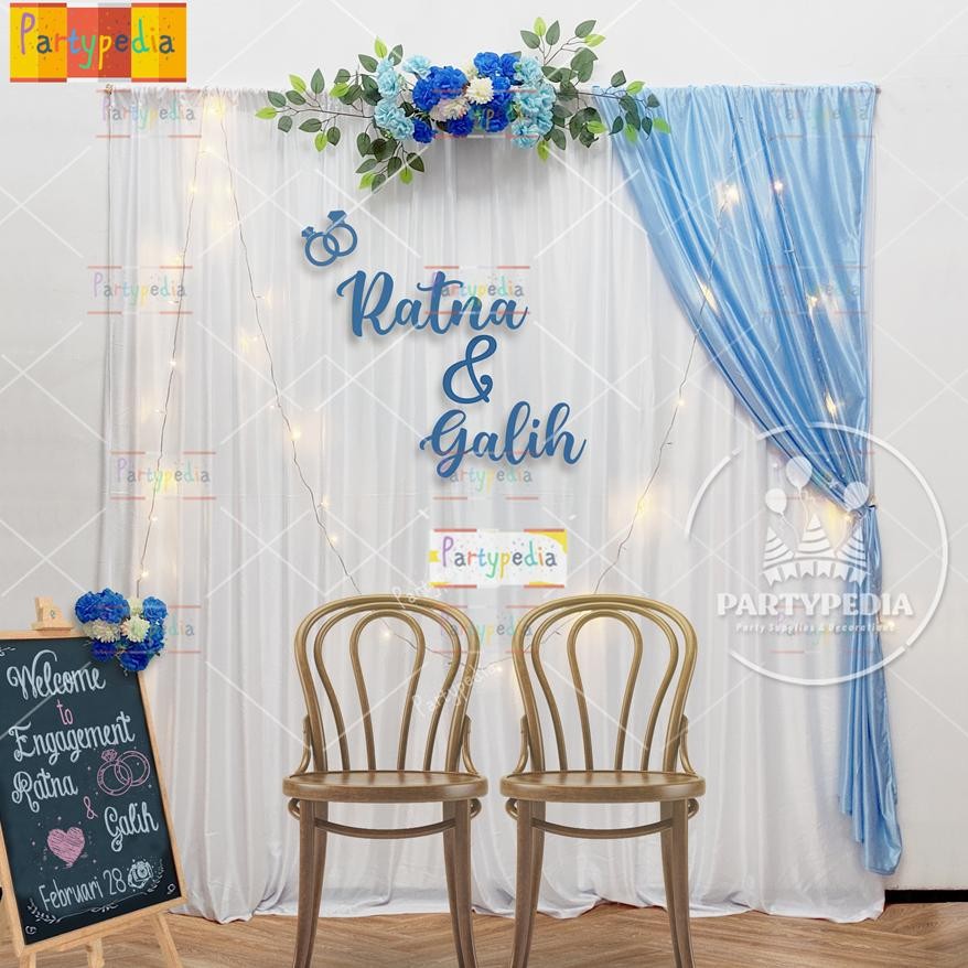 DEKORASI BACKDROP LAMARAN SIMPLE ELEGAN | DEKORASI KAIN TUNANGAN/NIKAHAN