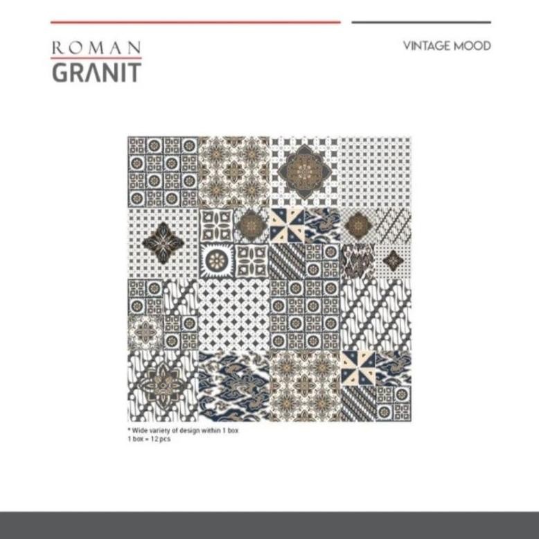 WN Roman Granit 30x30 dBatik Amba (Vintage Mood) / Granit Lantai Motif Tegel Batik / Lantai Rumah Mo