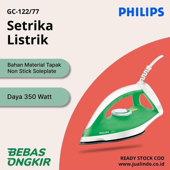 Asli Setrika Listrik Iron Philips GC122/77 / GC-122/77 Produk Terlaris