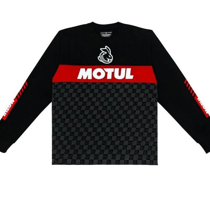 || MONALISA / Rabbit And Wheels X Motul Longsleeve Black - Kaos Tangan Panjang Rider ||~~~