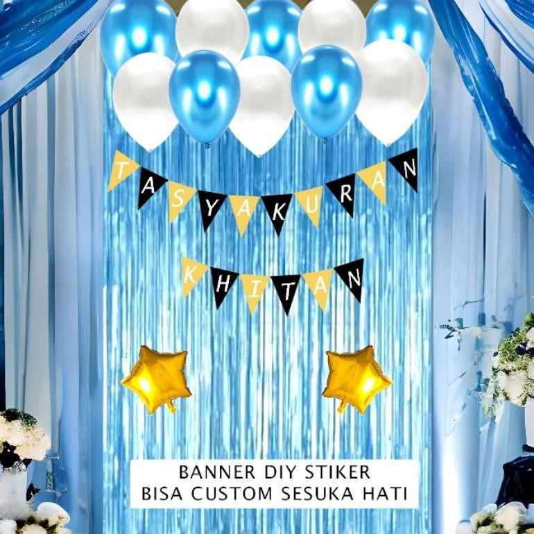 PAKET DEKORASI TASYAKURAN KHITAN FLAG DIY