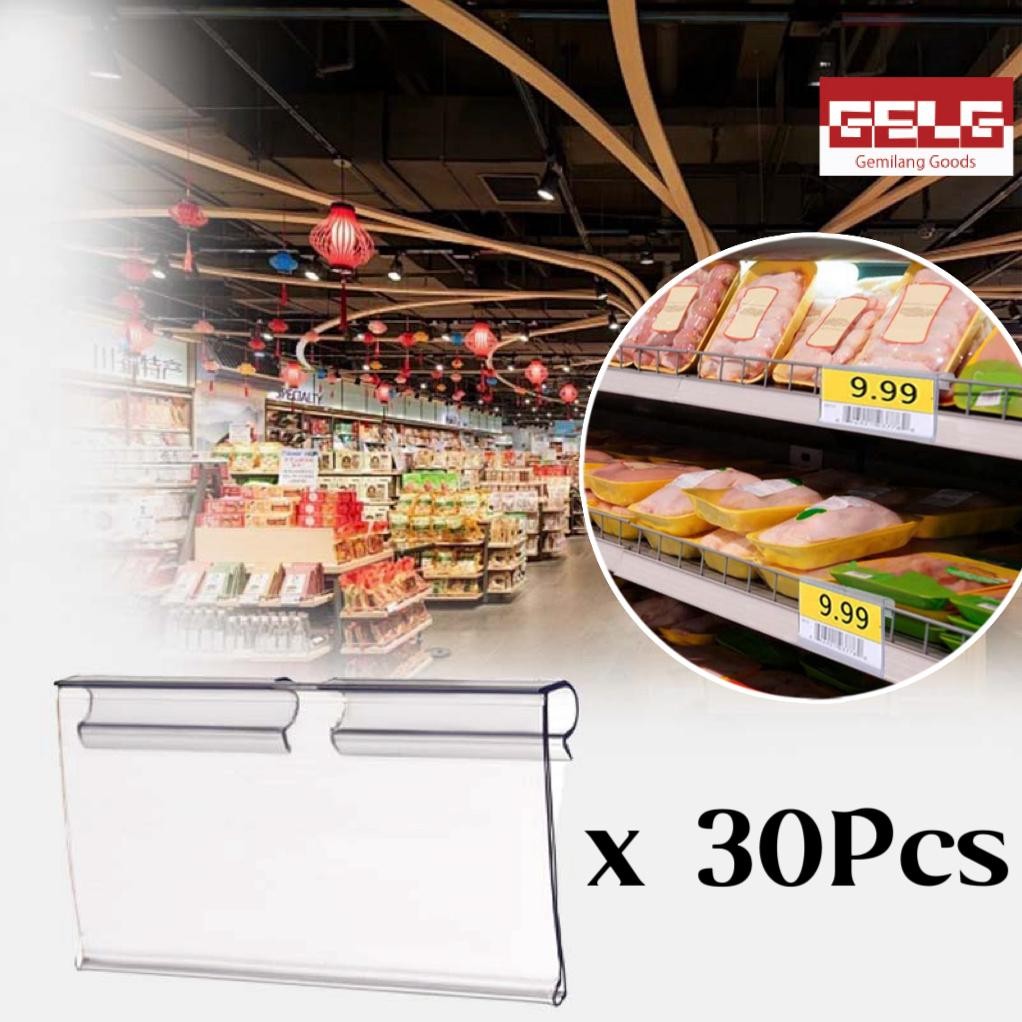 

Premium 30Pcs Penyangga Label Harga Akrilik/Holder Label Harga Mika Transparan Price Tag,Label Harga Produk High Quality