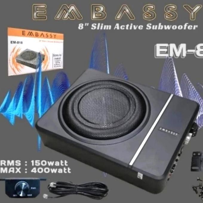 Subwoofer Kolong Embassy 8 Inch Subwoofer Embassy Em 818 Terlaris