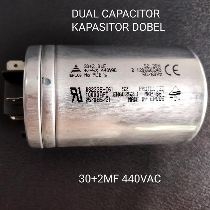 Termantab] CAPACITOR AC PANASONIC KAPASITOR AC 30+2MF 440VAC UNTUK OUTDOOR AC