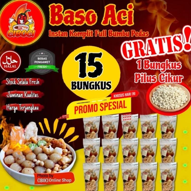 

PROMO Paket Komplit Full Bumbu Kuah Kaldu Pedas 1 BUNGKUS PILUS CIKUR / Boci Homemade / Bakso Baci Olahan - Cemilan Viral Hotpot Kemasan Olahan Siap Saji
